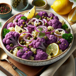 Purple Cauliflower Salad with Caper-Lemon-Dressing